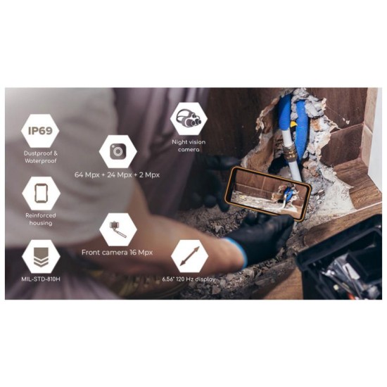 Κινητό Τηλέφωνο Hammer Iron 6 5G (Dual SIM) 256GB 8GB RAM Πορτοκαλί Κινητό Τηλέφωνο Hammer Iron 6 5G (Dual SIM) 256GB 8GB RAM Πορτοκαλί