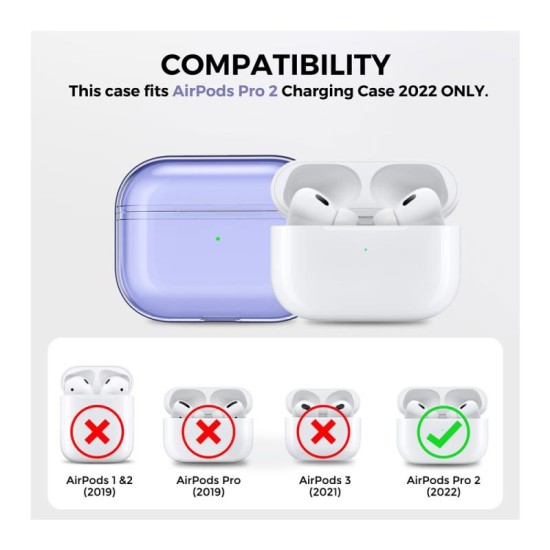 Θήκη PC AhaStyle WG94 Apple AirPods Pro 2 (2022) Διάφανο-Μωβ