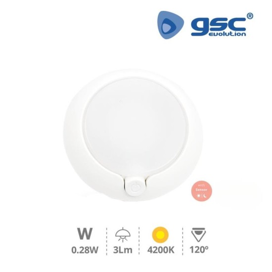 Φωτάκι Νυκτός LED GSC με Κουμπί On/Off & Αισθητήρα Φωτός 4000K Λευκό Φωτάκι Νυκτός LED GSC με Κουμπί On/Off & Αισθητήρα Φωτός 4000K Λευκό