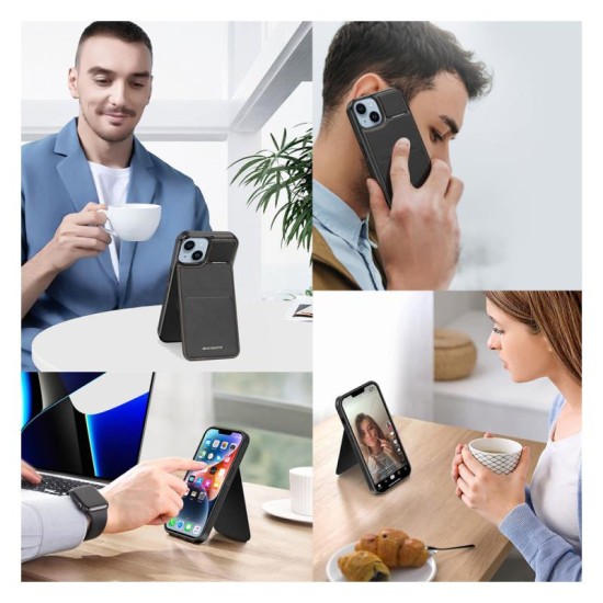 Θήκη Δερμάτινη Dux Ducis Rafi Mag 3 σε 1 MagSafe RFID Blocker Apple iPhone 15 με Stand Μαύρο Θήκη Δερμάτινη Dux Ducis Rafi Mag 3 σε 1 MagSafe RFID Blocker Apple iPhone 15 με Stand Μαύρο