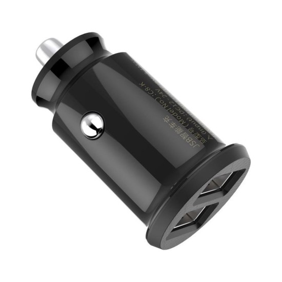 Φορτιστής Αυτοκινήτου Baseus Grain με Διπλή Έξοδο 2xUSB A Μαύρο Φορτιστής Αυτοκινήτου Baseus Grain με Διπλή Έξοδο 2xUSB A Μαύρο