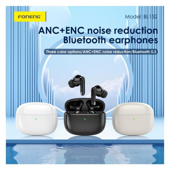True Wireless Ακουστικά Bluetooth Foneng BL152 ANC+ENC Μαύρο True Wireless Ακουστικά Bluetooth Foneng BL152 ANC+ENC Μαύρο