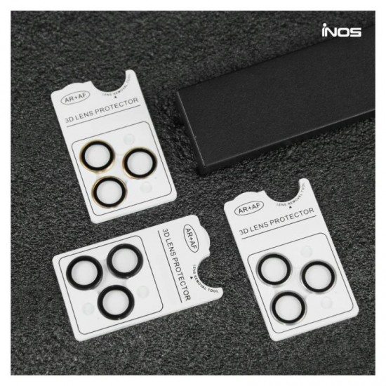 Tempered Glass Rings inos για Τζαμάκι Κάμερας Apple iPhone 17 Air Μαύρο (1 σετ/3 τεμ.)