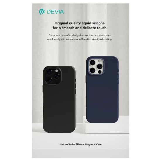 Θήκη Silicon Magnetic Devia Apple iPhone 16 Pro Nature Γκρι-Λευκό Θήκη Silicon Magnetic Devia Apple iPhone 16 Pro Nature Γκρι-Λευκό