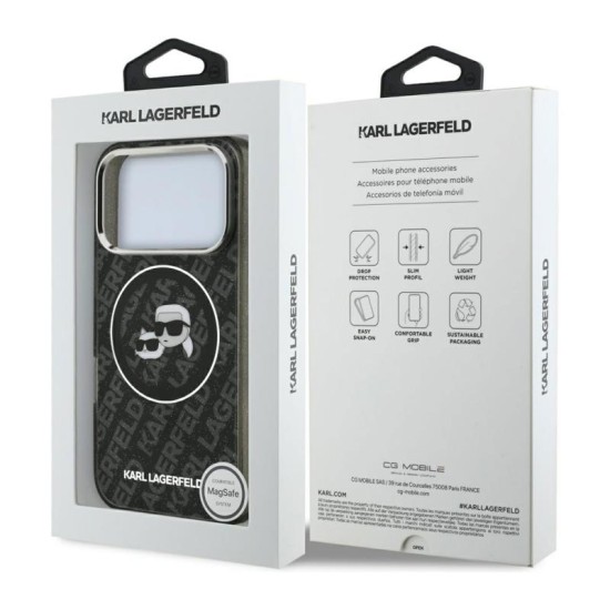 Θήκη Σιλικόνης Karl Lagerfeld Apple iPhone 17 Pro Magsafe Glitter Karl & Choupette Heads Μαύρο Θήκη Σιλικόνης Karl Lagerfeld Apple iPhone 17 Pro Magsafe Glitter Karl & Choupette Heads Μαύρο