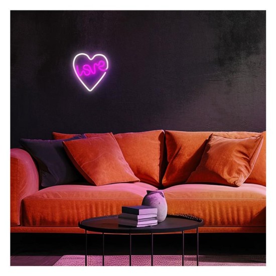 Neon LED Neolia NNE02 LOVE HEART (USB & On/Off) Μωβ - Λευκό Neon LED Neolia NNE02 LOVE HEART (USB & On/Off) Μωβ - Λευκό