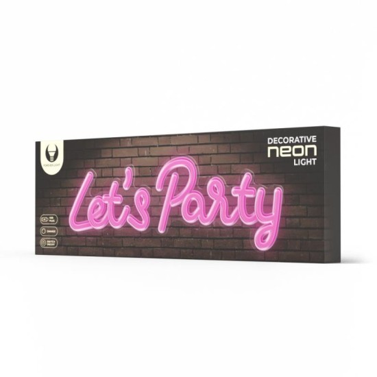 Neon Plexi Forever Light FPNE20 LET'S PARTY (USB, On/Off & Dimmer) Ροζ Neon Plexi Forever Light FPNE20 LET'S PARTY (USB, On/Off & Dimmer) Ροζ