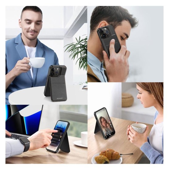 Θήκη Δερμάτινη Dux Ducis Rafi Mag 3 σε 1 MagSafe RFID Blocker Apple iPhone 15 Pro με Stand Μαύρο Θήκη Δερμάτινη Dux Ducis Rafi Mag 3 σε 1 MagSafe RFID Blocker Apple iPhone 15 Pro με Stand Μαύρο
