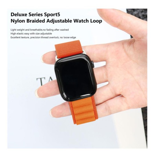 Λουράκι Devia Sport5 Nylon Woven Apple Watch (38/ 40/ 41mm) Deluxe Πορτοκαλί