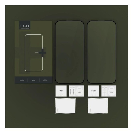 Tempered Glass Full Face Hofi Pro+ Apple iPhone 16 Pro Max Μαύρο (2 τεμ.)