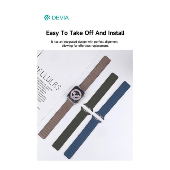 Λουράκι Devia Fiber Magnet Apple Watch (42/ 44/ 45/ 49mm) Deluxe Ανοιχτό Καφέ Λουράκι Devia Fiber Magnet Apple Watch (42/ 44/ 45/ 49mm) Deluxe Ανοιχτό Καφέ