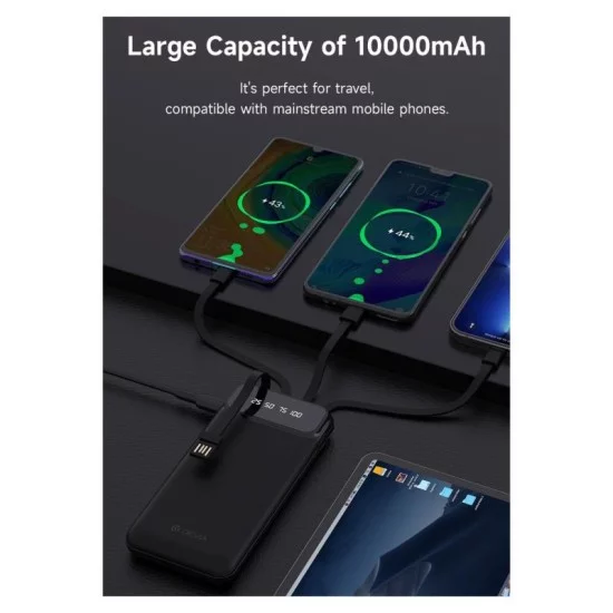 Φορτιστής Ανάγκης Devia EP189 10W 10000mAh με 4 Ενσωματωμένα Καλώδια Kintone Λευκό