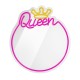 Neon LED Forever Light Καθρέπτης FMNE04 QUEEN Λευκό-Ροζ