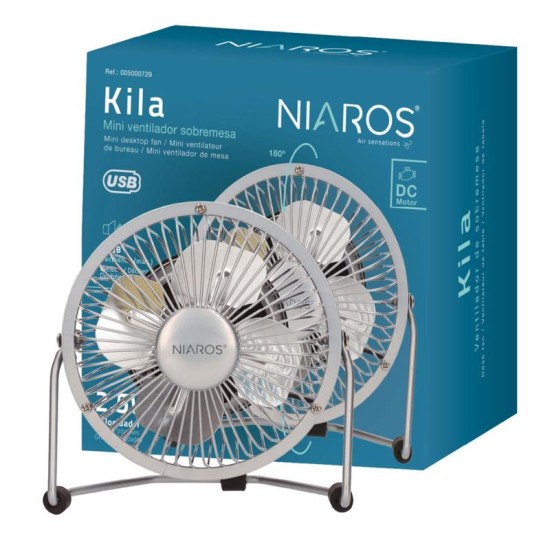 Επιτραπέζιος Ανεμιστήρας Niaros Kila USB 2.5W Mini Γκρι Επιτραπέζιος Ανεμιστήρας Niaros Kila USB 2.5W Mini Γκρι