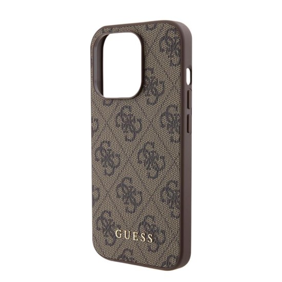 Θήκη PU Guess Apple iPhone 15 Pro Hardcase Metal Gold Logo 4G Καφέ Θήκη PU Guess Apple iPhone 15 Pro Hardcase Metal Gold Logo 4G Καφέ
