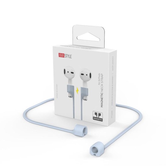Strap Λαιμού Σιλικόνης AhaStyle PT74 Apple AirPods Magnetic Γαλάζιο Strap Λαιμού Σιλικόνης AhaStyle PT74 Apple AirPods Magnetic Γαλάζιο