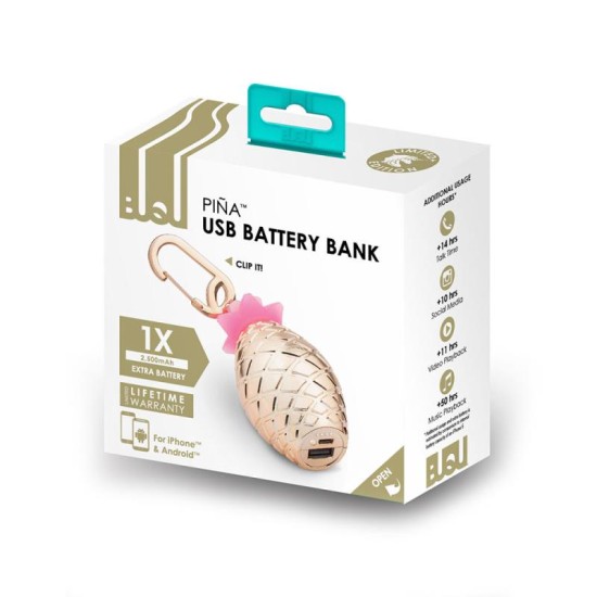 Φορτιστής Ανάγκης BuQu PINA 2500mAh Χρυσό Φορτιστής Ανάγκης BuQu PINA 2500mAh Χρυσό