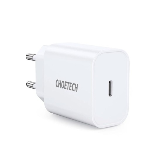Φορτιστής Ταξιδίου Ταχείας Φόρτισης Choetech Q5004-V5 με Έξοδο USB C PD 20W Λευκό Φορτιστής Ταξιδίου Ταχείας Φόρτισης Choetech Q5004-V5 με Έξοδο USB C PD 20W Λευκό