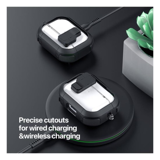 Θήκη TPU & PC Dux Ducis PECN Apple AirPods 4 με Γάντζο Λευκό Θήκη TPU & PC Dux Ducis PECN Apple AirPods 4 με Γάντζο Λευκό