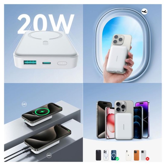 Φορτιστής Ανάγκης Joyroom JR-W020 Magnetic MagSafe Mini PD 20W 10000mAh Λευκό Φορτιστής Ανάγκης Joyroom JR-W020 Magnetic MagSafe Mini PD 20W 10000mAh Λευκό