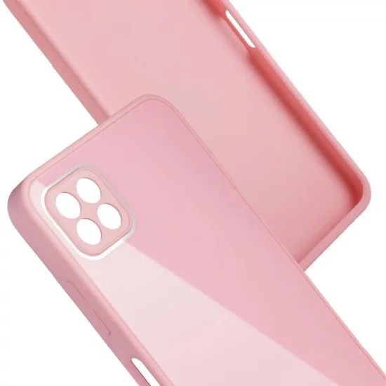 Θήκη TPU & Glass inos Samsung A125F Galaxy A12/ A127F Galaxy A12 Nacho/ M127F Galaxy M12 CamGuard Ροζ