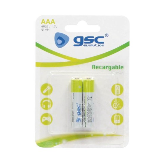 Μπαταρία GSC Επαναφορτιζόμενη Ni-MH AAA 800mAh HR03 1.2V (2 τεμ.) Μπαταρία GSC Επαναφορτιζόμενη Ni-MH AAA 800mAh HR03 1.2V (2 τεμ.)