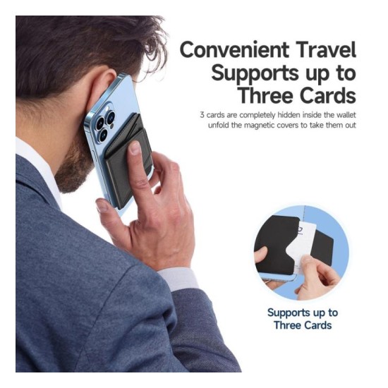 MagWallet Stand - Θήκη Καρτών Δερμάτινη Dux Ducis με 3 Θέσεις Λειτουργίας για Apple iPhone 12/ 13/ 14/ 15 Series Μπλε