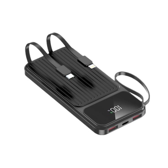Φορτιστής Ανάγκης Maxlife MXPB-06 PD 22.5W 10000 mAh με Καλώδια USB C & Lightning Μαύρο Φορτιστής Ανάγκης Maxlife MXPB-06 PD 22.5W 10000 mAh με Καλώδια USB C & Lightning Μαύρο