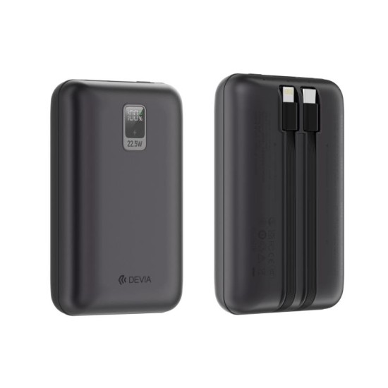 Φορτιστής Ανάγκης Devia EP208 MINI 22.5W 20000mAh με 2 Ενσωματωμένα Καλώδια Ultra4 Γκρι Φορτιστής Ανάγκης Devia EP208 MINI 22.5W 20000mAh με 2 Ενσωματωμένα Καλώδια Ultra4 Γκρι