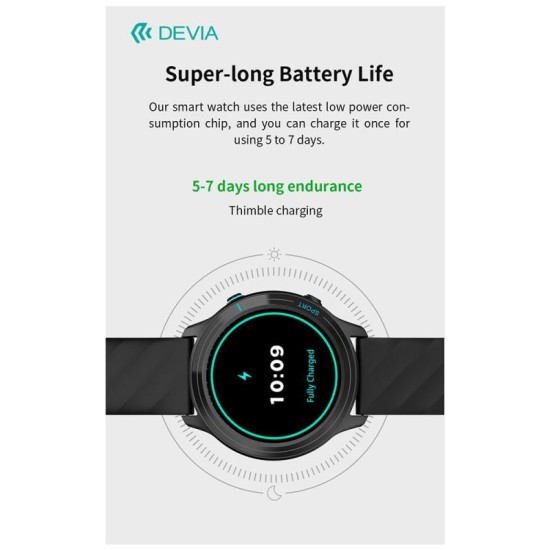 Smartwatch Devia WT3 1.52" Μαύρο Smartwatch Devia WT3 1.52" Μαύρο