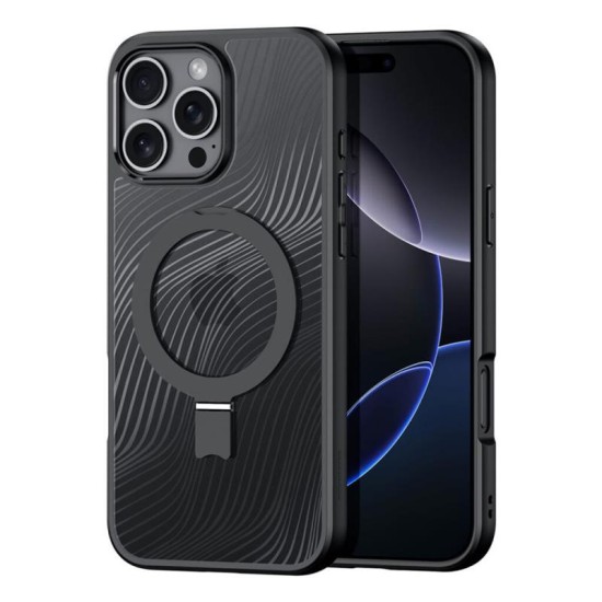 Θήκη TPU & PC Dux Ducis Aimo Magnetic MagSafe με Stand Apple iPhone 16 Pro Μαύρο Θήκη TPU & PC Dux Ducis Aimo Magnetic MagSafe με Stand Apple iPhone 16 Pro Μαύρο