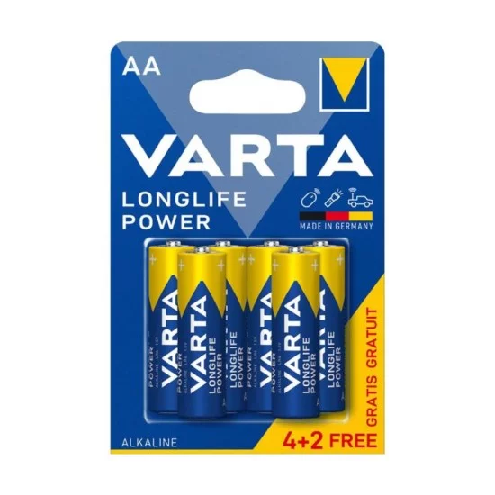 Μπαταρία Alkaline Varta Longlife Power AA LR06 (4+2 τεμ.) Μπαταρία Alkaline Varta Longlife Power AA LR06 (4+2 τεμ.)