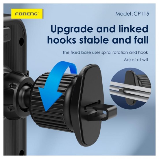 Universal Βάση Στήριξης Αεραγωγού Αυτοκινήτου Foneng CP115 για Smartphones από 4.7" έως 7.0" Μαύρο Universal Βάση Στήριξης Αεραγωγού Αυτοκινήτου Foneng CP115 για Smartphones από 4.7" έως 7.0" Μαύρο