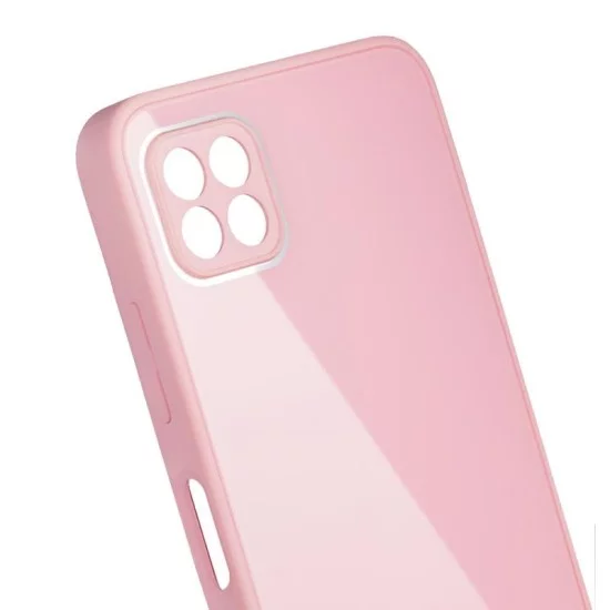 Θήκη TPU & Glass inos Samsung A125F Galaxy A12/ A127F Galaxy A12 Nacho/ M127F Galaxy M12 CamGuard Ροζ