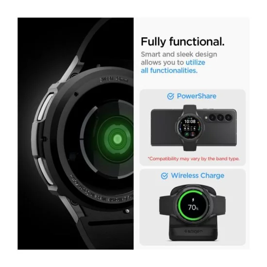 Θήκη Soft TPU Spigen Liquid Air Samsung Galaxy Watch 6 Classic 43mm Μαύρο