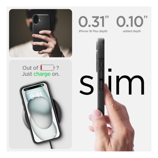 Θήκη Soft TPU Spigen Core Armor Apple iPhone 16 Μαύρο