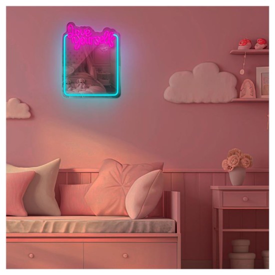 Neon LED Forever Light Καθρέπτης FMNE01 LOVE YOURSELF Μπλε-Ροζ Neon LED Forever Light Καθρέπτης FMNE01 LOVE YOURSELF Μπλε-Ροζ