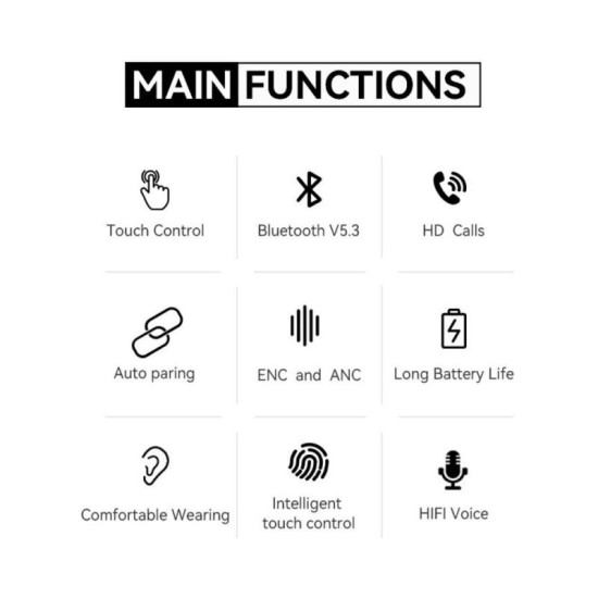 True Wireless Ακουστικά Bluetooth iPro TW300 Plus Λευκό True Wireless Ακουστικά Bluetooth iPro TW300 Plus Λευκό