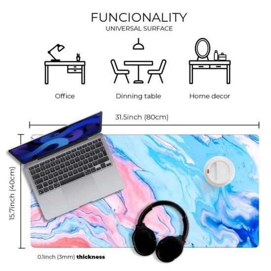 Mousepad Babaco Abstract 013 80x40cm Μπλε-Ροζ (1 τεμ)