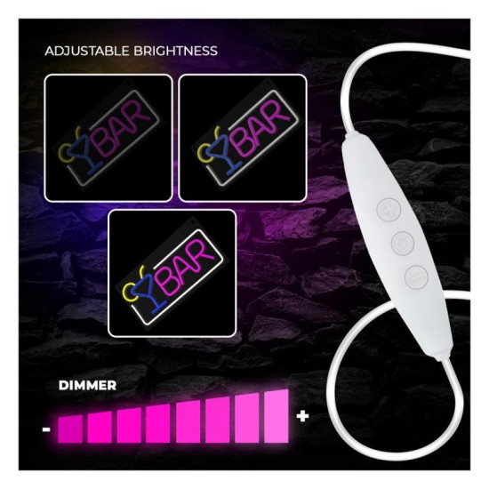 Neon Plexi Forever Light FPNE01X BAR (USB, On/Off & Dimmer) Πολύχρωμο Neon Plexi Forever Light FPNE01X BAR (USB, On/Off & Dimmer) Πολύχρωμο