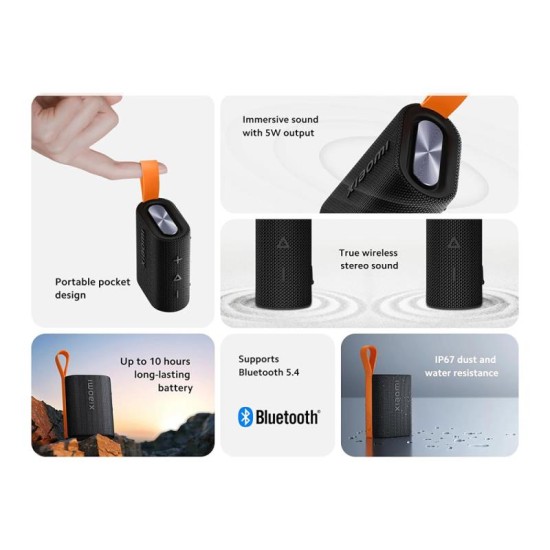 Φορητό Ηχείο Bluetooth Αδιάβροχο Xiaomi Sound Pocket 5W Μαύρο Φορητό Ηχείο Bluetooth Αδιάβροχο Xiaomi Sound Pocket 5W Μαύρο