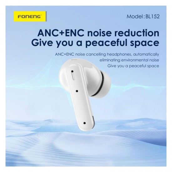 True Wireless Ακουστικά Bluetooth Foneng BL152 ANC+ENC Μαύρο True Wireless Ακουστικά Bluetooth Foneng BL152 ANC+ENC Μαύρο