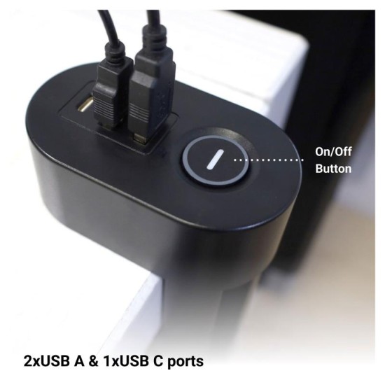Πολύπριζο GSC 3 Θέσεων με Κουμπί On/Off, Θύρες 2xUSB A, 1xUSB C & Καλώδιο 1.4m (3 x 1.5mm) Μαύρο Πολύπριζο GSC 3 Θέσεων με Κουμπί On/Off, Θύρες 2xUSB A, 1xUSB C & Καλώδιο 1.4m (3 x 1.5mm) Μαύρο