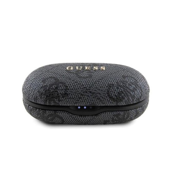 True Wireless Ακουστικά Bluetooth Guess Docking Station 4G Metal Μαύρο
