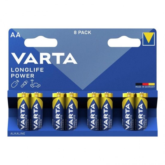Μπαταρία Alkaline Varta Longlife Power AA LR06 Plastic Free (8 τεμ.) Μπαταρία Alkaline Varta Longlife Power AA LR06 Plastic Free (8 τεμ.)