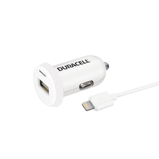 Φορτιστής Αυτοκινήτου Duracell με Έξοδο USB 2.4Α & Καλώδιο MFI Lightning 1m Λευκό Φορτιστής Αυτοκινήτου Duracell με Έξοδο USB 2.4Α & Καλώδιο MFI Lightning 1m Λευκό