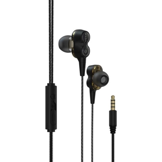 Hands Free Stereo Devia EM009 Dual Speakers 3.5mm Smart Μαύρο Hands Free Stereo Devia EM009 Dual Speakers 3.5mm Smart Μαύρο