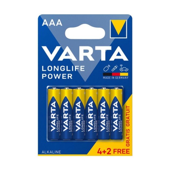Μπαταρία Alkaline Varta Longlife Power AAA LR03 (4+2 τεμ) Μπαταρία Alkaline Varta Longlife Power AAA LR03 (4+2 τεμ)
