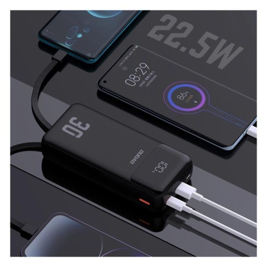 Φορτιστής Ανάγκης Dudao K15MAX PD 22.5W 30000mAh με Καλώδια USB C & Lightning Μαύρο Φορτιστής Ανάγκης Dudao K15MAX PD 22.5W 30000mAh με Καλώδια USB C & Lightning Μαύρο