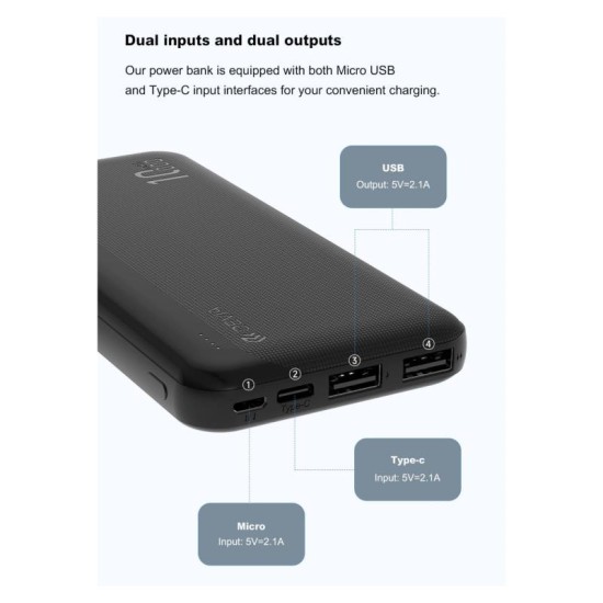 Φορτιστής Ανάγκης Devia EP187 10W 10000mAh Lite5 Λευκό